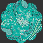 Paisleys Forever Turquoise in Rayon 