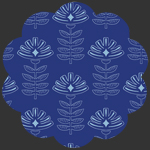 Etched Blooms Cobalt in Rayon