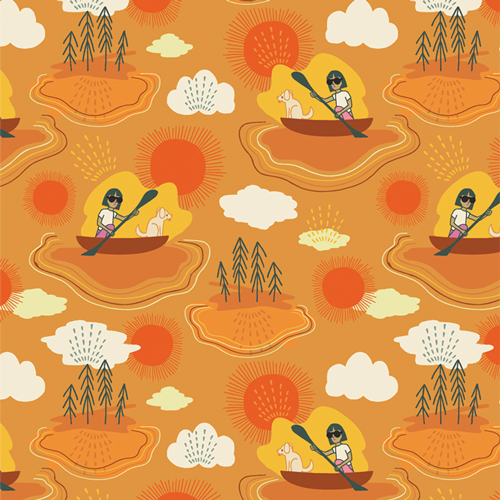 Canoe Trip, LKL51300, Lakelife, Art Gallery Fabrics